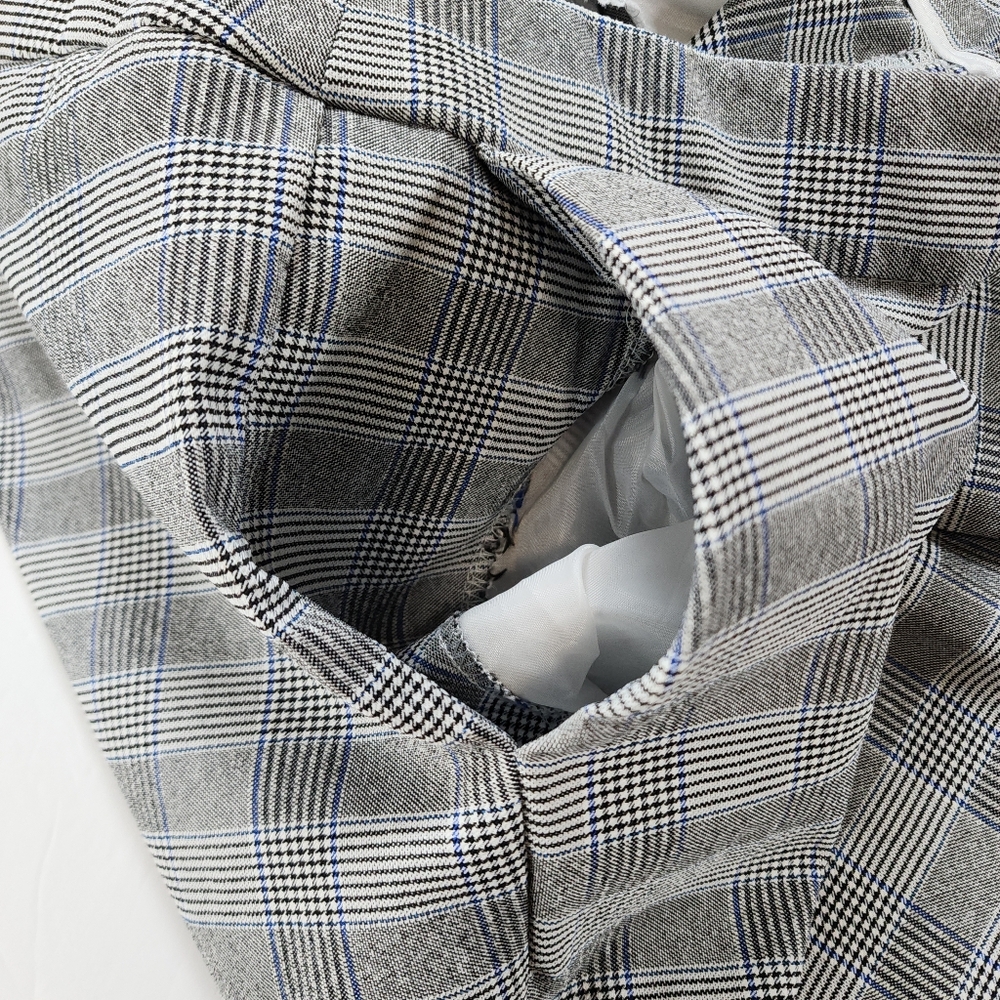 Adrienne Vittadini Gray Plaid Straight Leg Slack Office Workwear Pants Size 14 - Picture 7 of 14